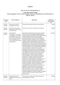 CEF Telecom Call 2014 – Electronic Identification and Authentication CEF-TC-2014-3