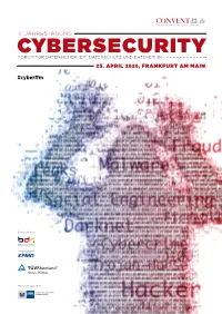 Cybersecurity Forum Für Datensicherheit, Datenschutz Und Datenethik 23