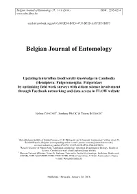 Hemiptera: Fulgoromorpha: Fulgoridae) by Optimizing Field Work Surveys with Citizen Science Involvement Through Facebook Networking and Data Access in FLOW Website