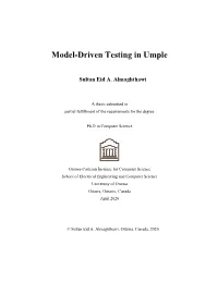 Model-Driven Testing in Umple