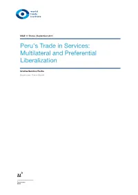 Peru's Trade in Services: Multilateral and Preferential Liberalization
