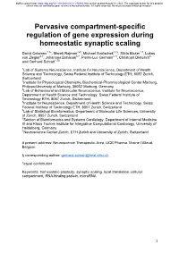 Pervasive Compartment-Specific Regulation of Gene Expression During Homeostatic Synaptic Scaling