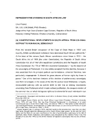 Representative Standing in South African Law