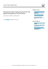 Supergravity Duals of Gauge Theories from F(4) Gauged Supergravity in Six