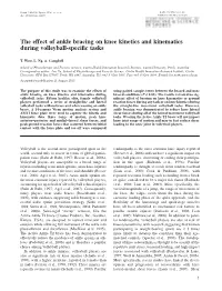 The Effect of Ankle Bracing on Knee Kinematics