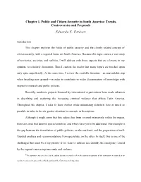 Chapter 1. Public and Citizen Security in South America: Trends, Controversies and Proposals