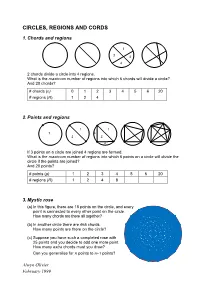 Circles, Regions and Chords