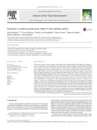Exposure to Airborne Particulate Matter in the Subway System