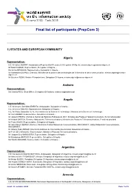 Final List of Participants (Prepcom 3)