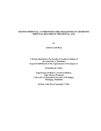 Getting Personal: Confronting the Challenges of Archiving Personal Records in the Digital Age