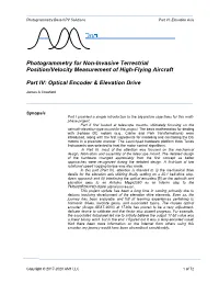 Photogrammetry for Non-Invasive Terrestrial Position/Velocity Measurement of High-Flying Aircraft