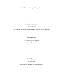 Role Conflict Around Disruptive Campus Activism a Dissertation