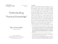 Understanding “Practical Knowledge”