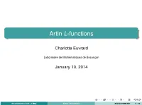 Artin L-Functions