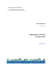 Bibliography on Fisheries and Aquaculture