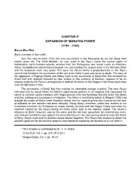 CHAPTER 4* EXPANSION of MARATHA POWER (1741—1761) BALAJI BAJI RAV Early Succees in the North