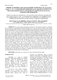 Leaf Aqueous Extract in the Seed Germination and Seedling Growth of Lettuce, Tomato and Sicklepod