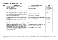 Prout School 2019-2020 Uniform Grid