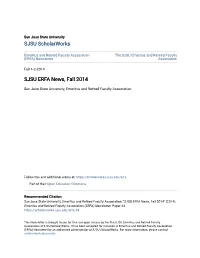 SJSU ERFA News, Fall 2014