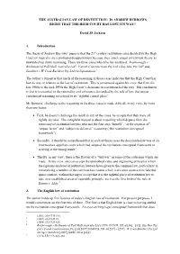 The Australian Law of Restitution: Is Andrew Burrows Right That the High Court Has Lost Its Way?