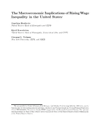 The Macroeconomic Implications of Rising Wage Inequality in the United States*