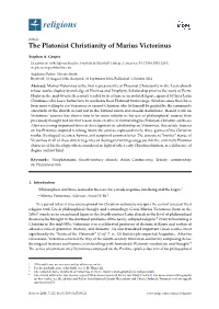 The Platonist Christianity of Marius Victorinus