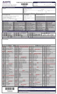 Toxicology Test Requisition Specimen Collection/Information