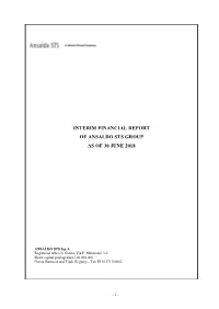 6. Interim Financial Report of Ansaldo STS Group As of 30 June 2018
