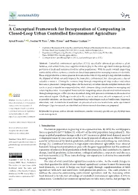 A Conceptual Framework for Incorporation of Composting in Closed-Loop Urban Controlled Environment Agriculture