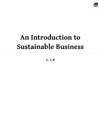 An Introduction to Sustainable Business