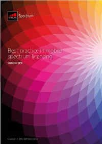 Best Practice in Mobile Spectrum Licensing