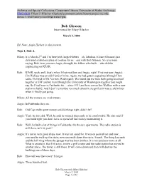 Bob Gleason Interviewed by Hilary Hilscher