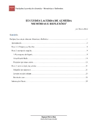 EUCLYDES LACERDA DE ALMEIDA MEMÓRIAS E Reflexõesi