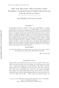 Reconstructing Women's Labor Force Participation In