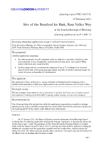 Site of the Romford Ice Rink, Rom Valley Way in the London Borough of Havering Planning Application No.P/1468/12