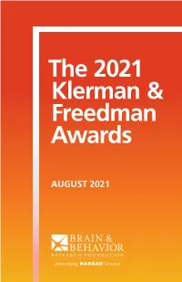 The 2021 Klerman & Freedman Awards