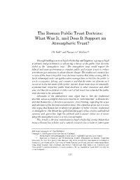 The Roman Public Trust Doctrine: What Was It, and Does It Support an Atmospheric Trust?