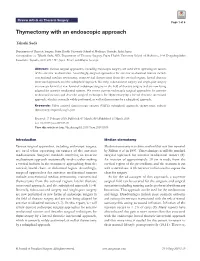 Thymectomy with an Endoscopic Approach