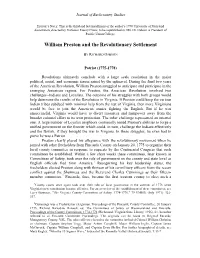William Preston and the Revolutionary Settlement