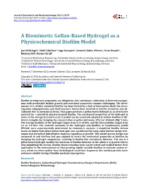 A Biomimetic Gellan-Based Hydrogel As a Physicochemical Biofilm Model
