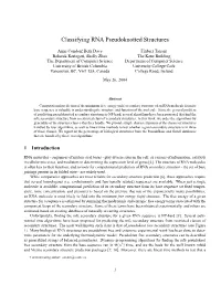 Classifying RNA Pseudoknotted Structures