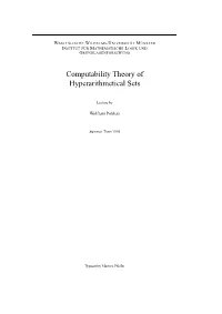 Computability Theory of Hyperarithmetical Sets