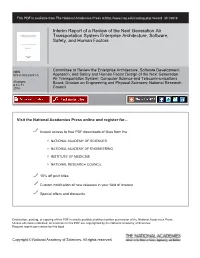 Interim Report of a Review of the Next Generation Air Transportation System Enterprise Architecture, Software, Safety, and Human Factors