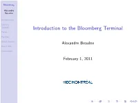 Introduction to the Bloomberg Terminal News