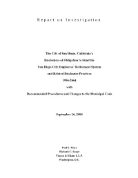 Report on Investigation