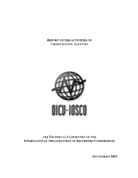 Report on the Activities of Credit Rating Agencies