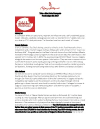 Take a Bite Outta Stampede Food Judges Bio 2017 Lainey Lui Is A