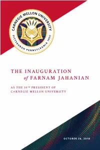 THE INAUGURATION of FARNAM JAHANIAN