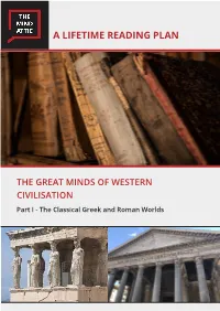A Lifetime Reading Plan