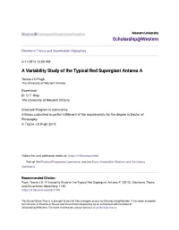 A Variability Study of the Typical Red Supergiant Antares A